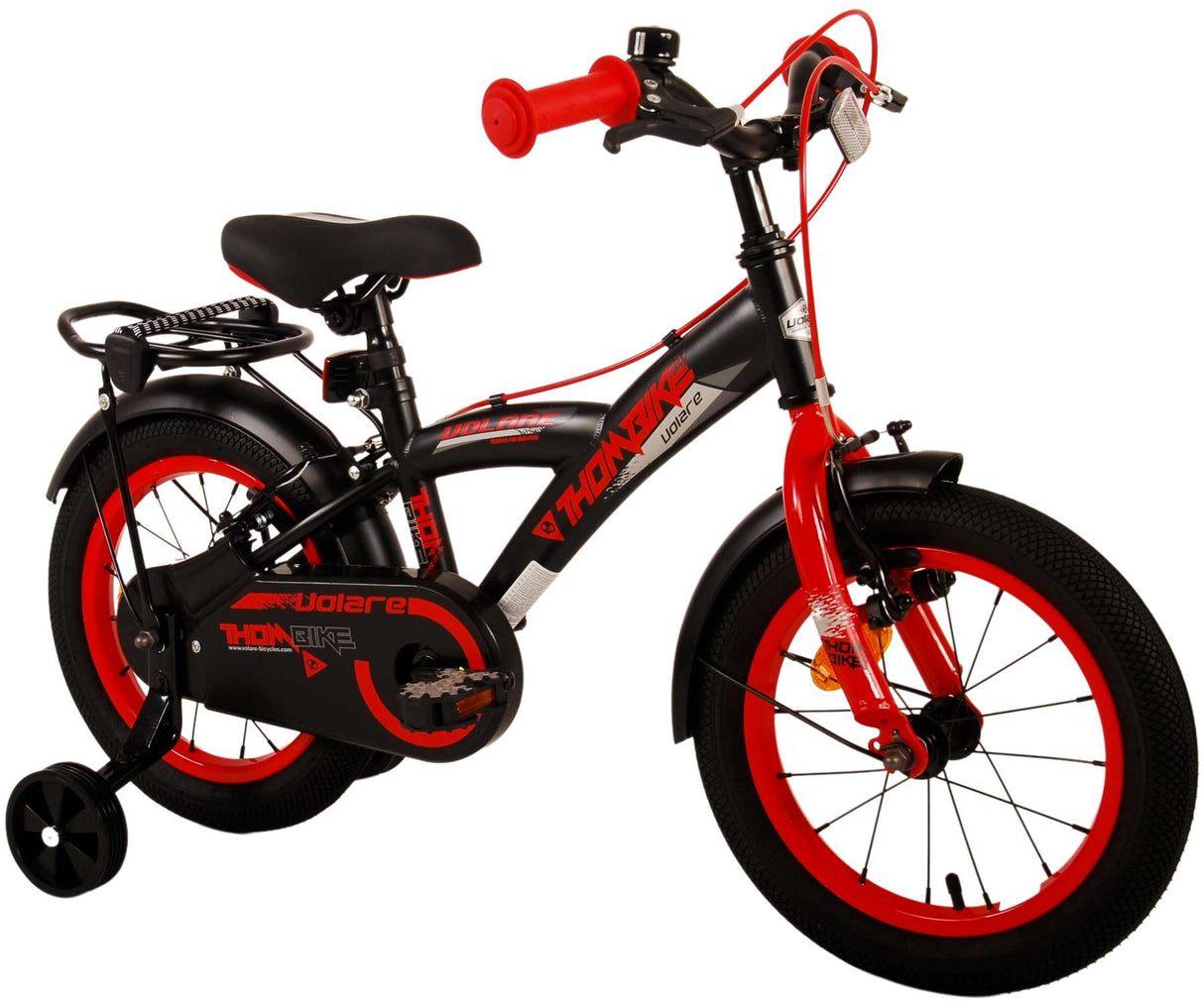 Volare Thombike Kinderfiets Jongens 14 inch Zwart Rood Twee Handremmen