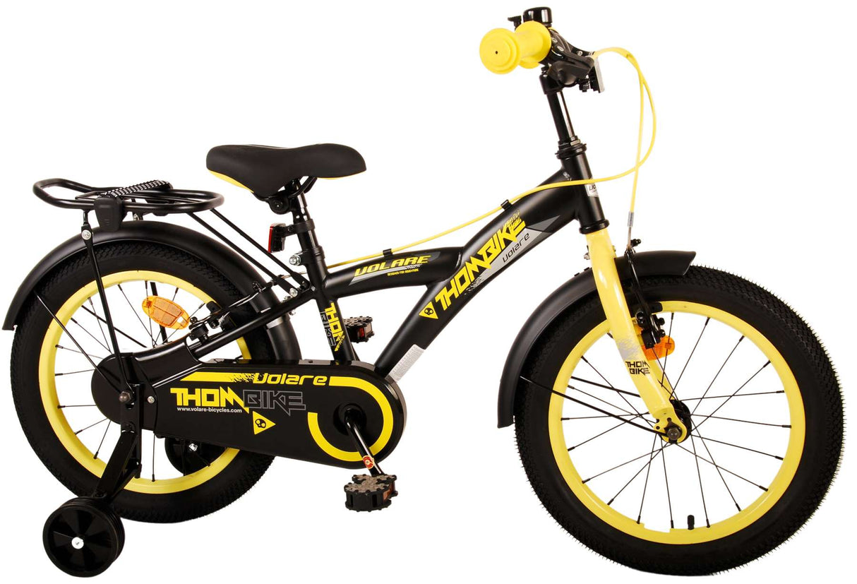 Volare Thombike Bike Children Bike Boys de 16 pulgadas Amarillo Negro Dos frenos de mano