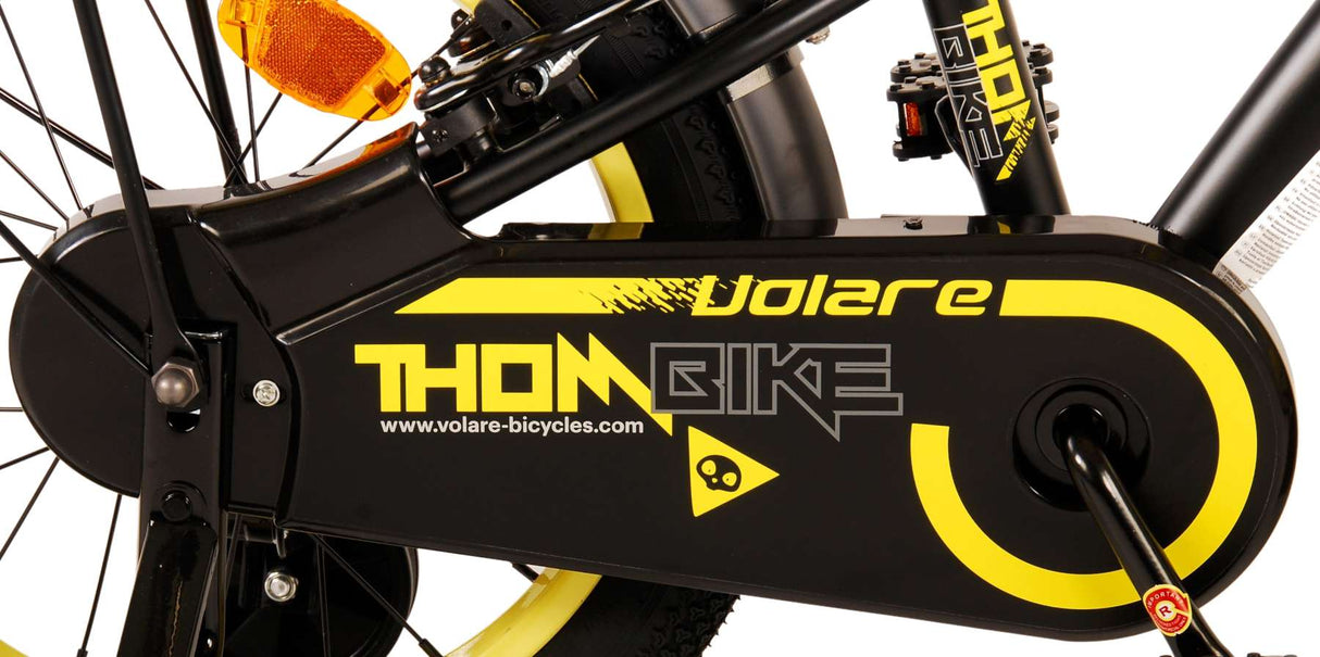 Volare Thombike Bike Children Bike Boys de 16 pulgadas Amarillo Negro Dos frenos de mano