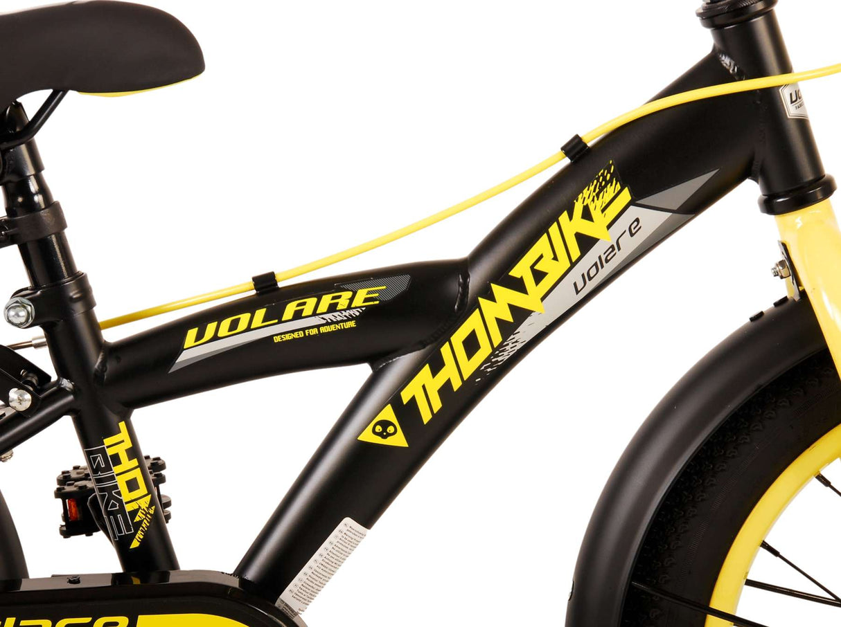 Volare Thombike Bike Children Bike Boys de 16 pulgadas Amarillo Negro Dos frenos de mano