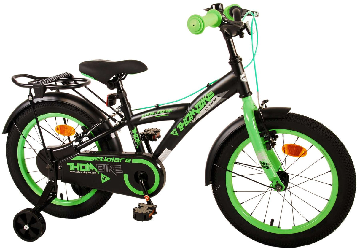 Volare Thombike Kinderfiets Jongens 16 inch Zwart Groen Twee Handremmen