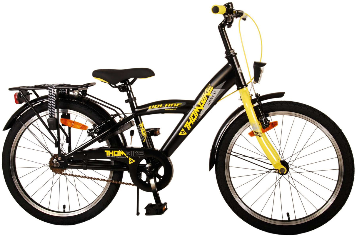 Volare Thombike Children's Bike Boys 20 pouces Black Jaune à deux mains Freins