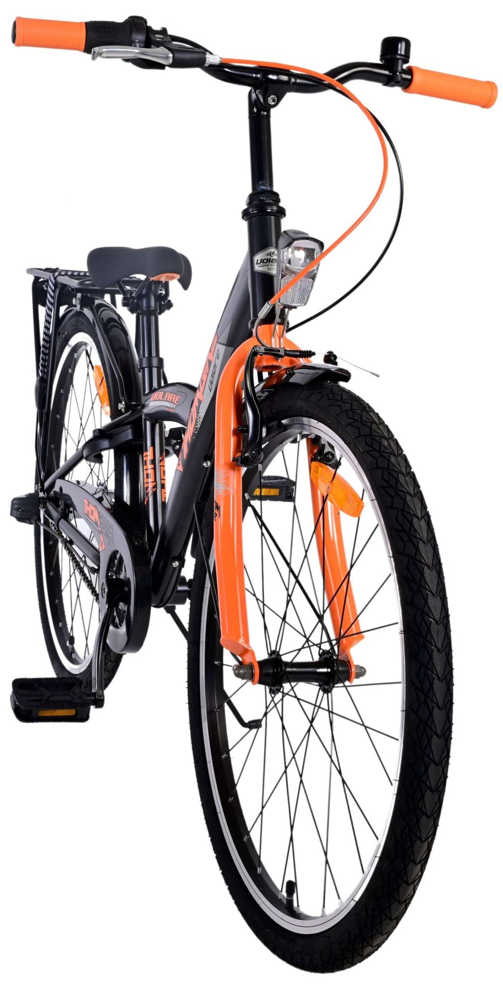 Volare Thombike Children's Bike Boys 24 Inch Black Orange 3 Gears