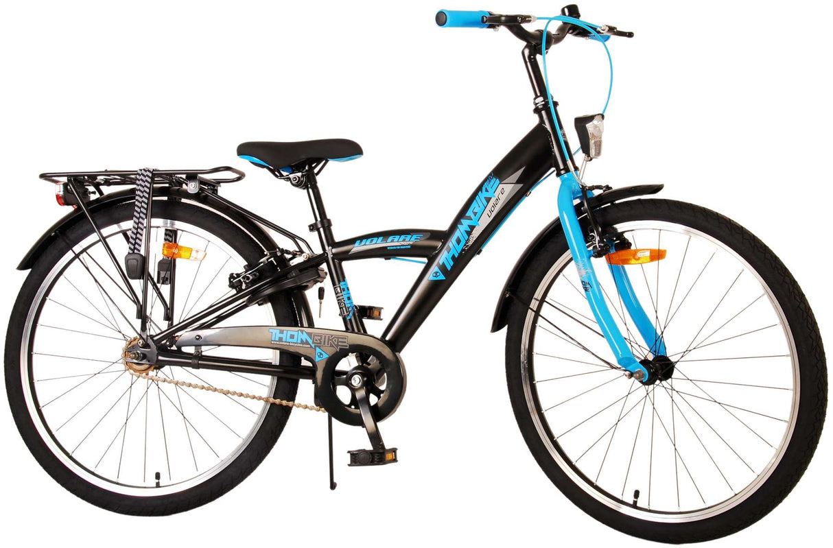 Volare Thombike Children's Bike Boys 24 Inch Black Blue Two Hand Brakes