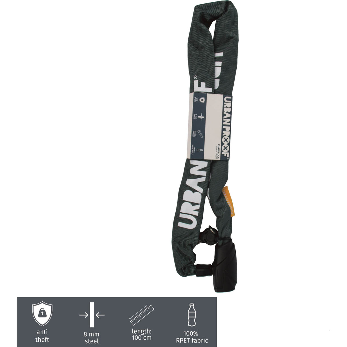 Urbanproof Chain Lock 8mm*100cm grønn