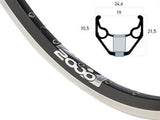 Ryde velg 28 inch 622 zac2000 zwart geslepen zijkant 36 dubbel bus