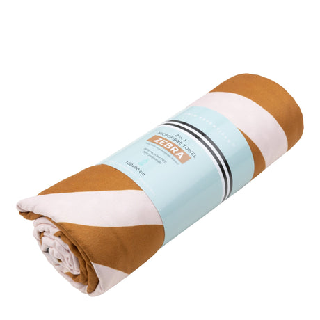 Vibrant stripes | oranje wit microvezel handdoek 180 x 90 cm
