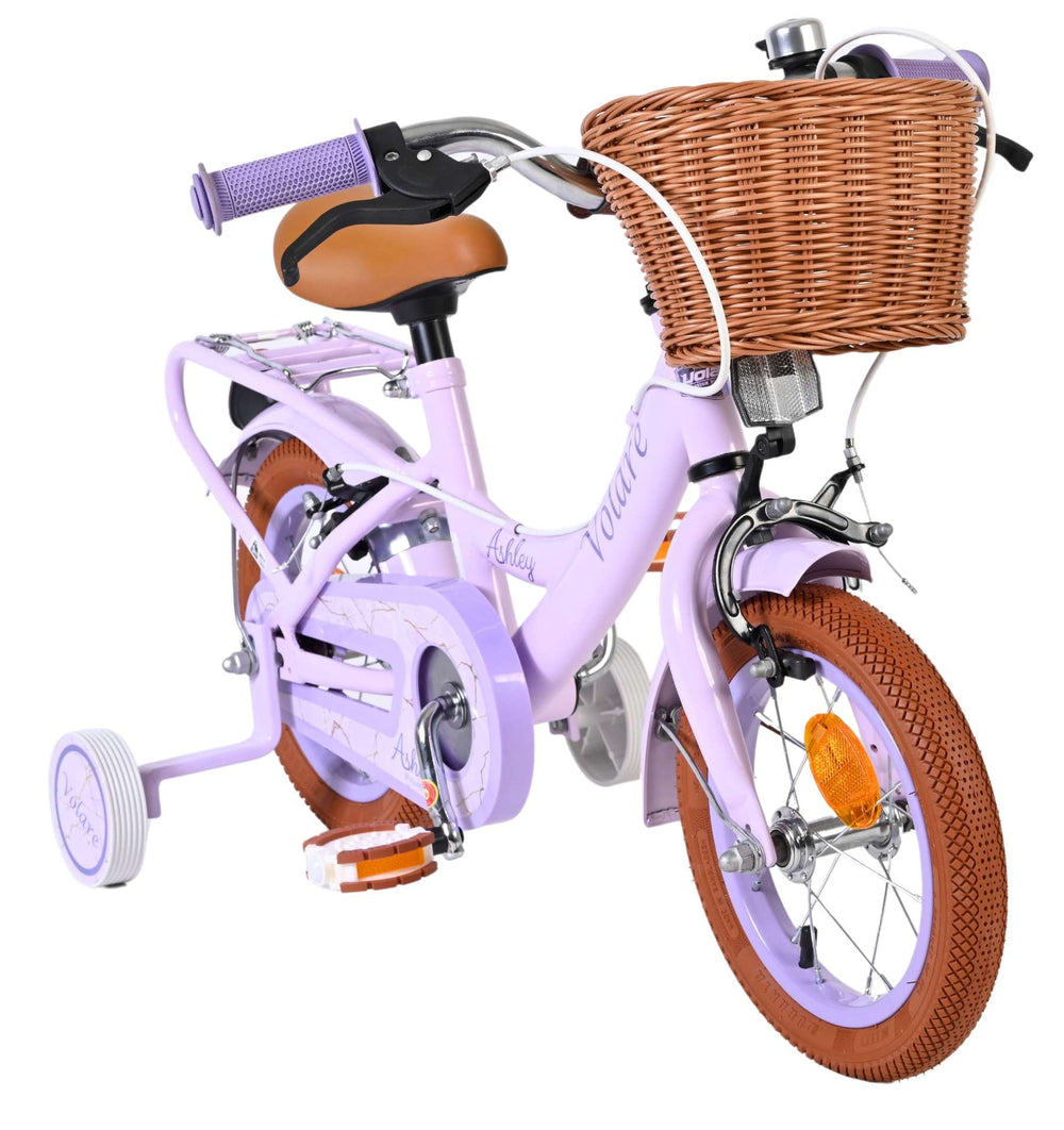 Volare ashley kinderfiets - meisjes - 12 inch - lila - twee handremmen