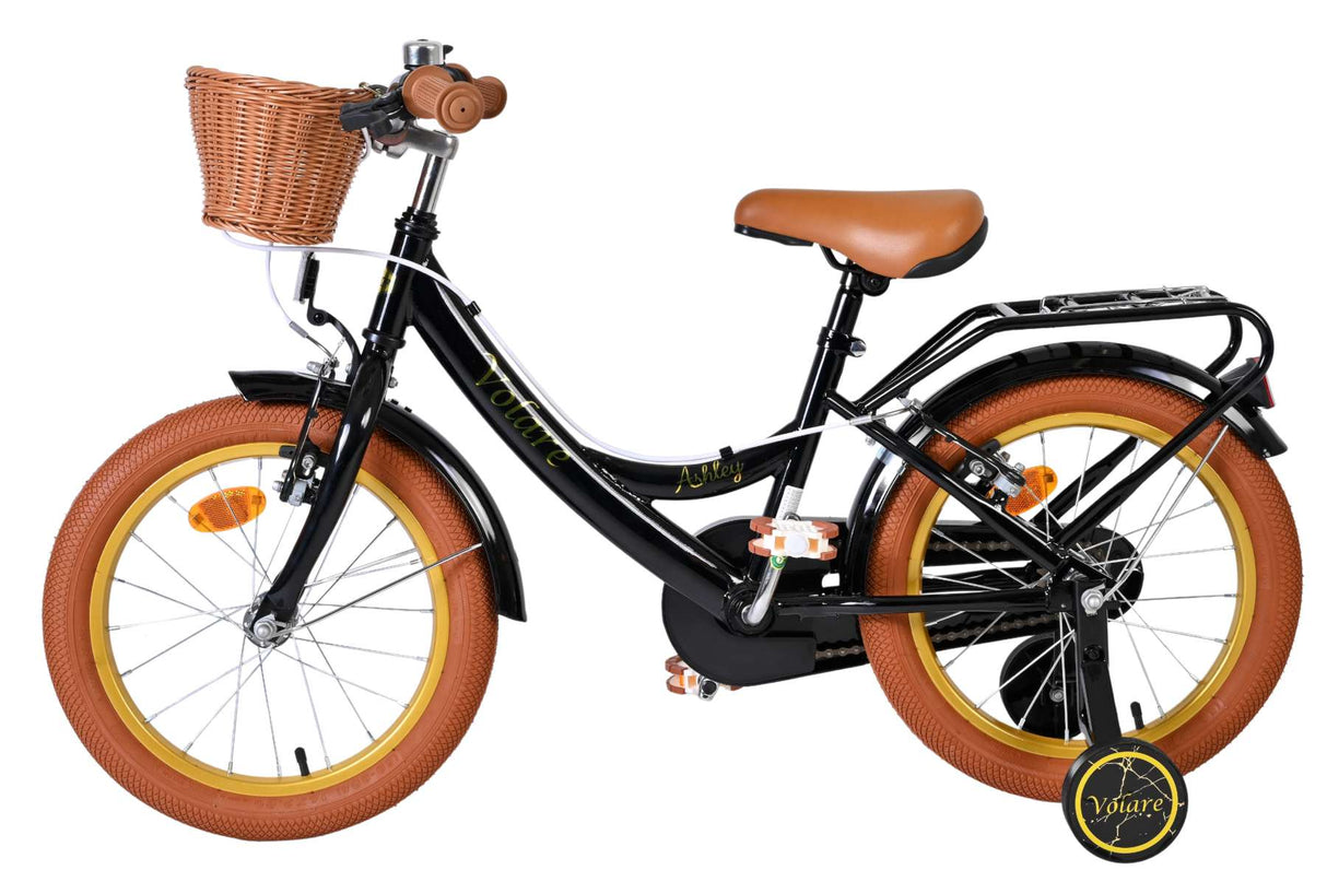 Volare ashley kinderfiets - meisjes - 16 inch - zwart - twee handremmen