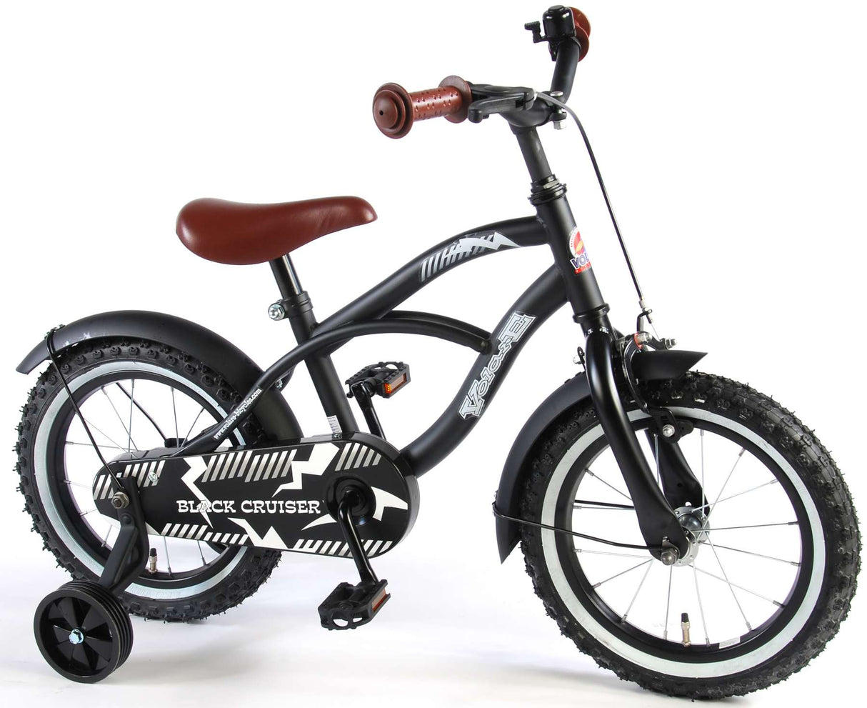 Volare Black Cruiser dziecięcy rower dla dzieci - chłopcy - 14 cali - czarny - 95% zmontowany