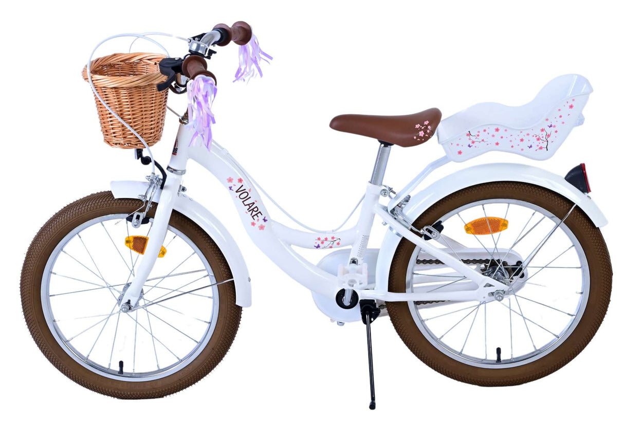 Volare Blossom Children's Bicycle Girls 18 Zoll weiße zwei Handbremsen