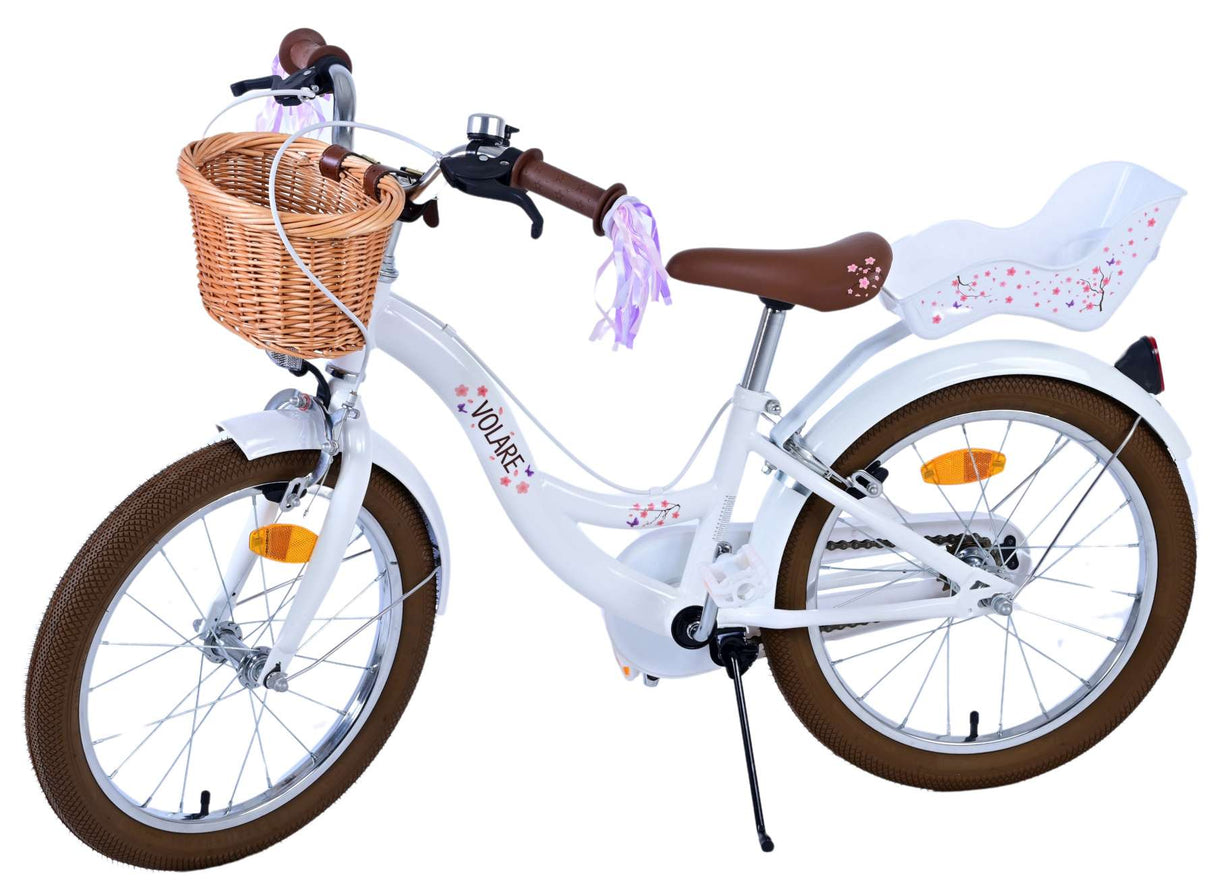 Volare Blossom Children's Bicycle Girls 18 Inch White Two Hand Brakes