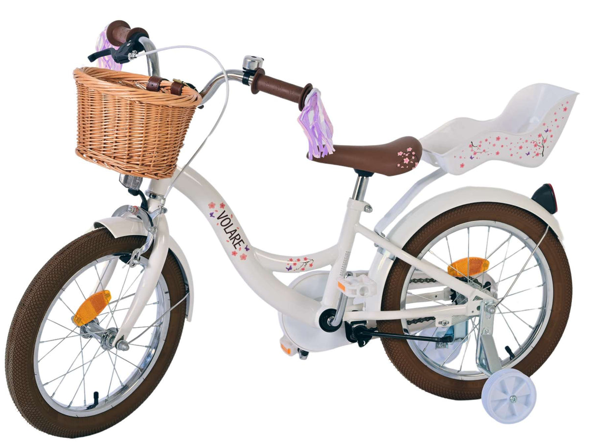 Volare Blossom Children's Bicycle - Girls - 16 Inch - White