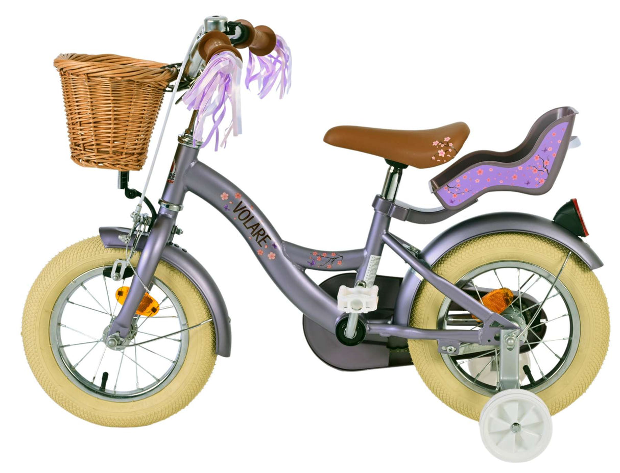 Volare Blossom Children's Bicycle - Girls - 12 Inch - Purple