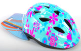 Volare le casque de vélo pour enfants XS Fleurs roses bleues 47-51 cm supplémentaires supplémentaires