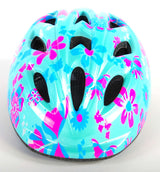 Volare le casque de vélo pour enfants XS Fleurs roses bleues 47-51 cm supplémentaires supplémentaires