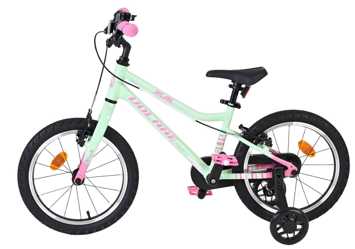 Volare milano kinderfiets - meisjes- 16 inch - mintgroen - twee handremmen