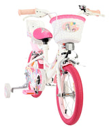 Volare unicorn kinderfiets - meisjes - 14 inch - wit - twee handremmen