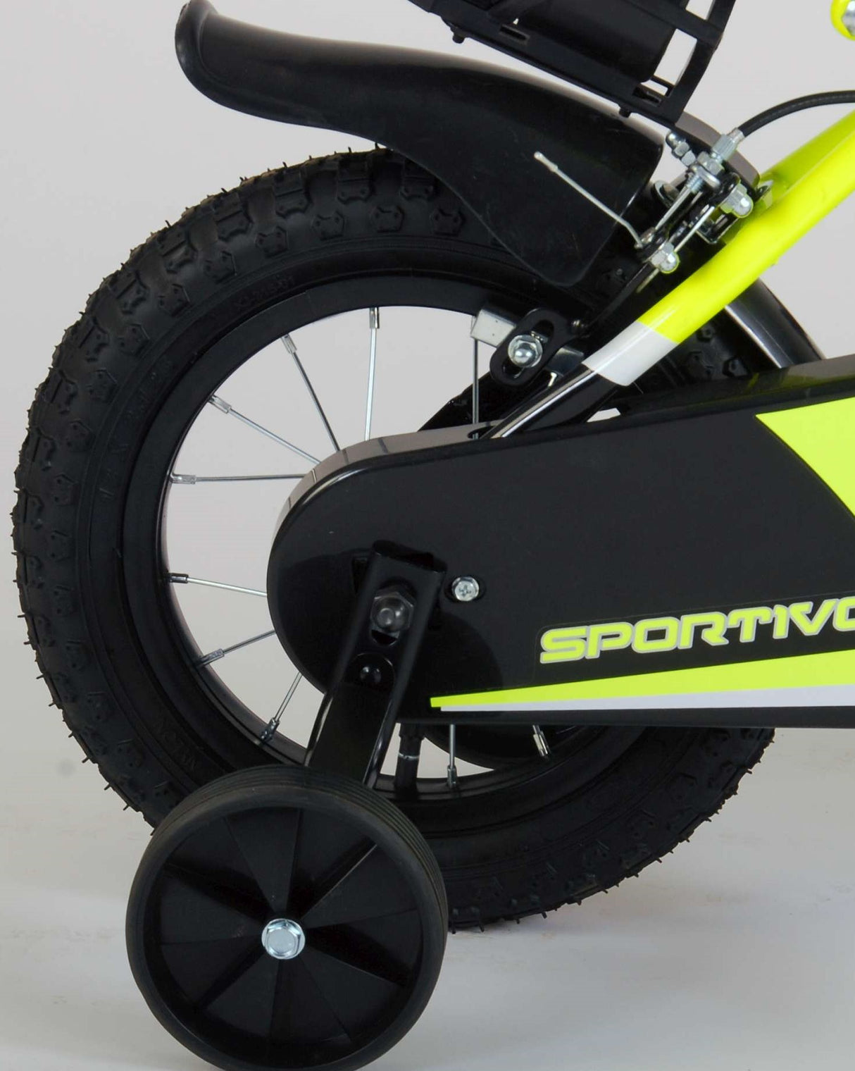 Volare Sportivo Bike Bike Boys de 12 pulgadas Neon Black Dos frenos de mano 95% ensamblados