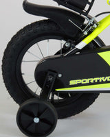 Volare Sportivo Bike Bike Boys de 12 pulgadas Neon Black Dos frenos de mano 95% ensamblados