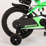 Volore Sportivo Kanner Bike Jongen 14 Zoll Neon Gréng Black Zwee Hand Bremsen 95% versammelt