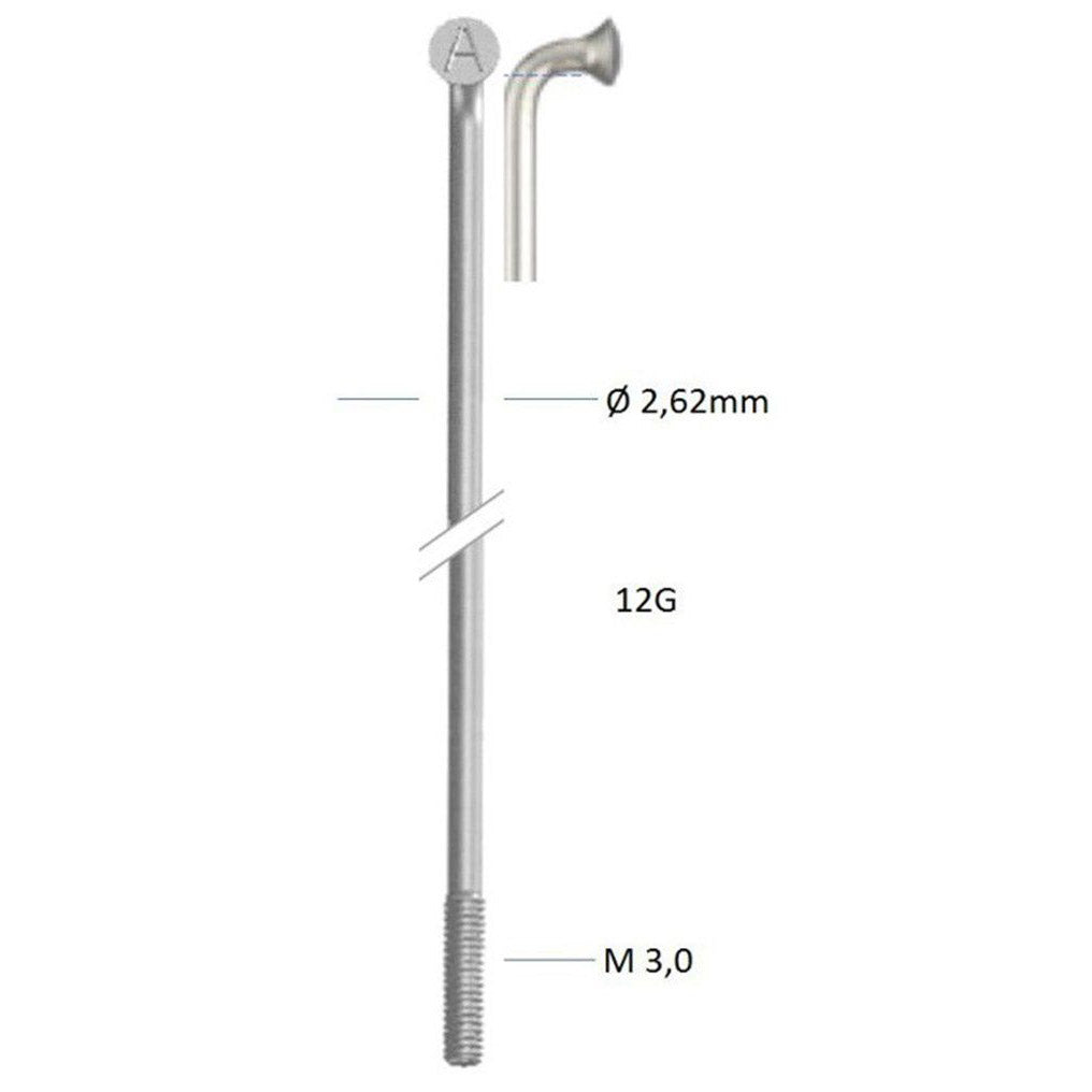Alpina spaak zink 12-298 zonder nippel zilver (144st)