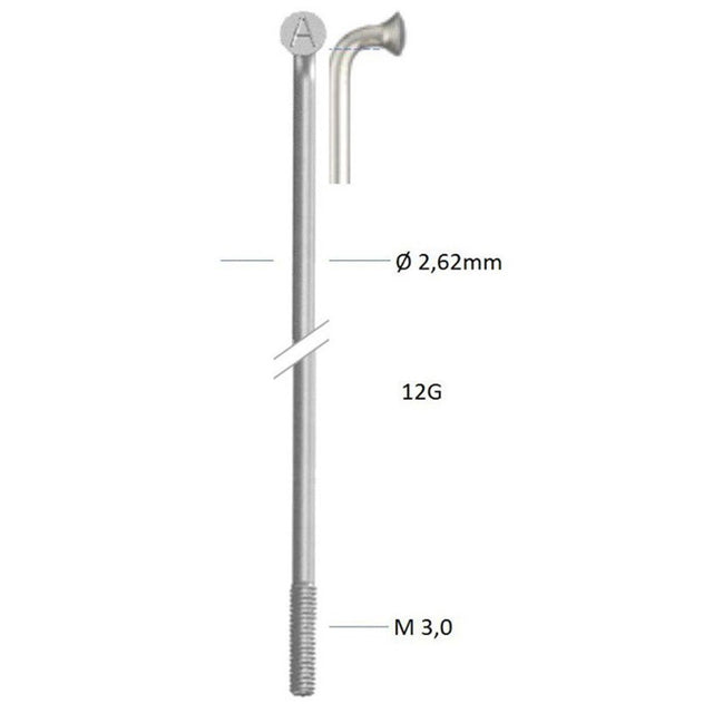 Alpina spaak zink 12-308 zonder nippel zilver (144st)