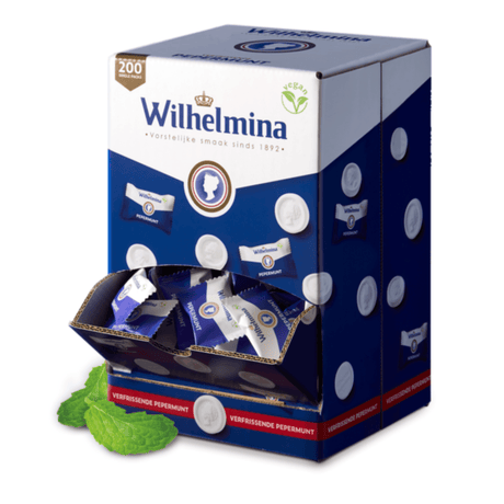 Wilhelmina pepermunt vegan single pack (200 stuks)