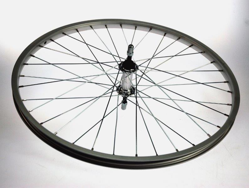 Bike fun kids voorwiel 24x1.75 alu zilver blank