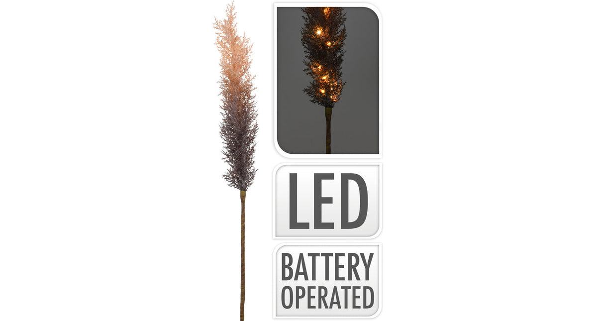 Tak grove pluim met led 118cm bruin beige