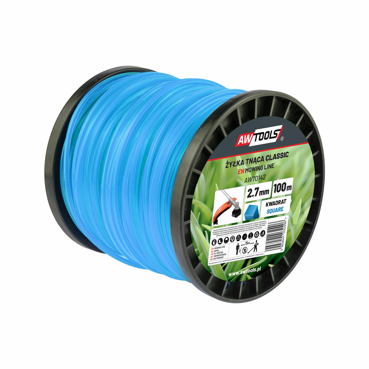 Awtools klassieke snijlijn 3,0x100m vierkant spool
