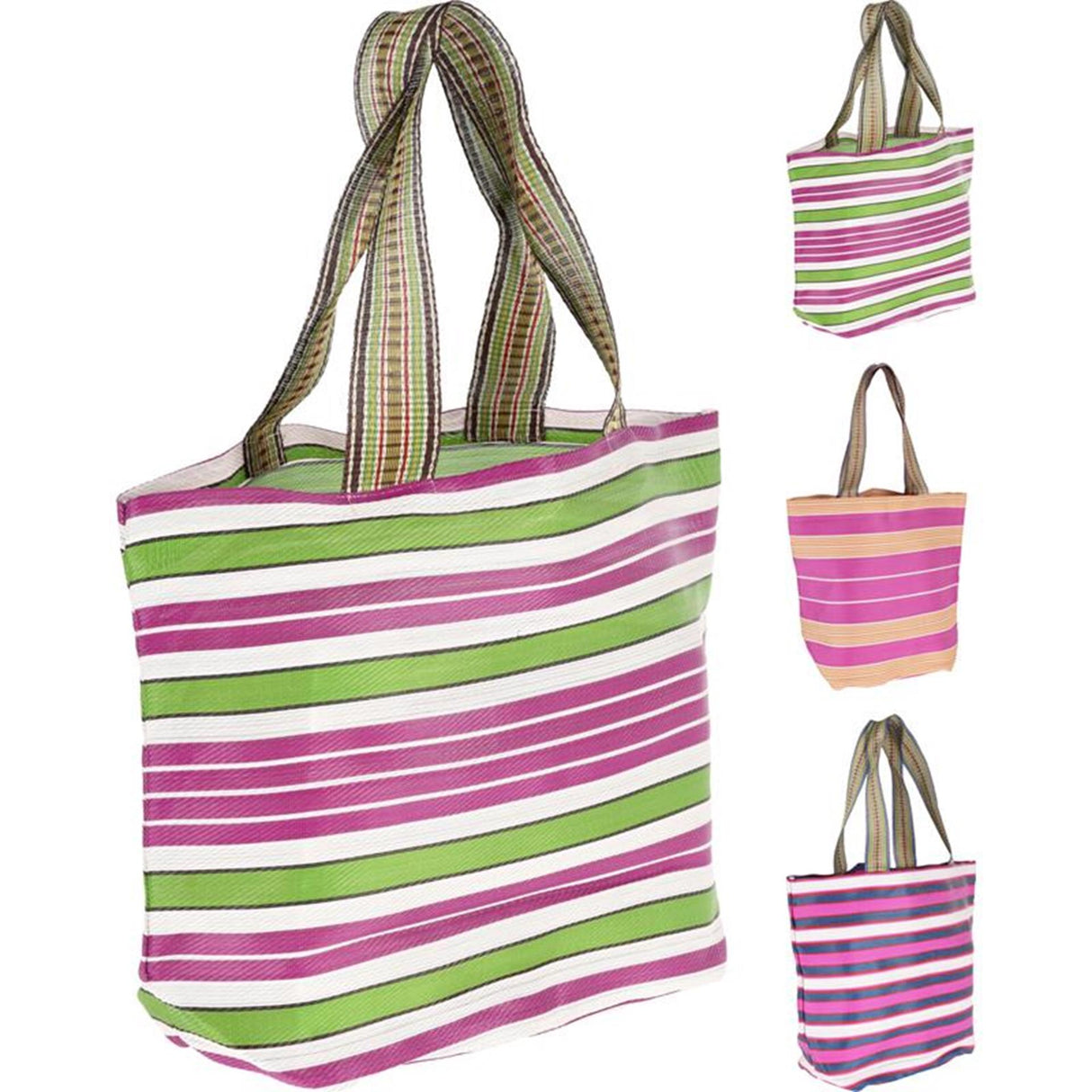 Home styling shopper polyester streep met hengsels 50x18x37cm