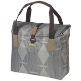 Basil Elegance fietsshopper, Green PET, waterkerende vouwsluiting, gepolsterde hand schouderbanden, 20-26L, taupe