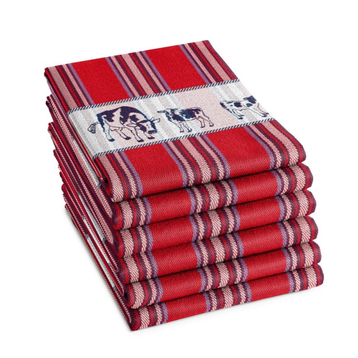 Ddddd theedoek friesian red 60x65cm 6 stuks