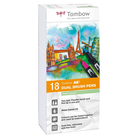 Tombow • brush pen abt dual brush pen 18x pastel colors