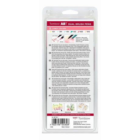 Tombow • abt dual brush pen set candy kleuren 6pcs