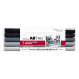 Tombow • abt pro marker set op alcohol basis koele grijze kleuren 5pcs