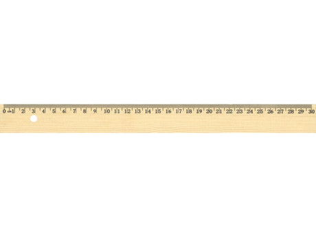 Kangaro liniaal 30cm hout met metaalinleg ongelakt