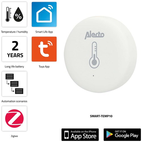 Alecto smart-temp10 smart zigbee temperatuur- en vochtigheidssensor - smart-temp10