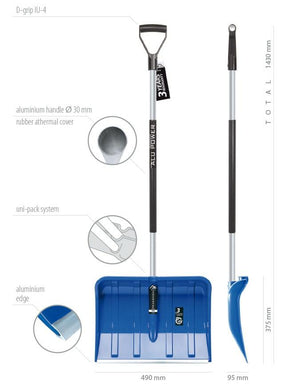 Prosperplast sneeuwschep alpin 2 aluminium kern blauw