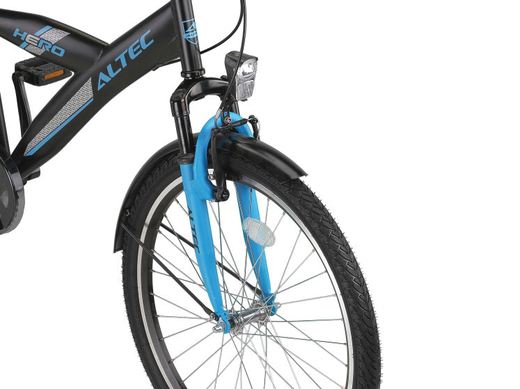 Altec hero 24 inch jongens v-brakes zwart blauw