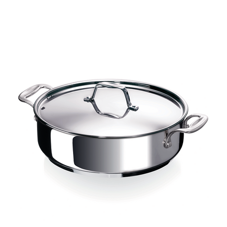 Alva chef sauteerpan 2 zijgrepen met deksel ø28cm