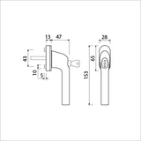 Ami veiligheidsbeslag raamgreep 822 7x32 wit9010 ovaal - 425658