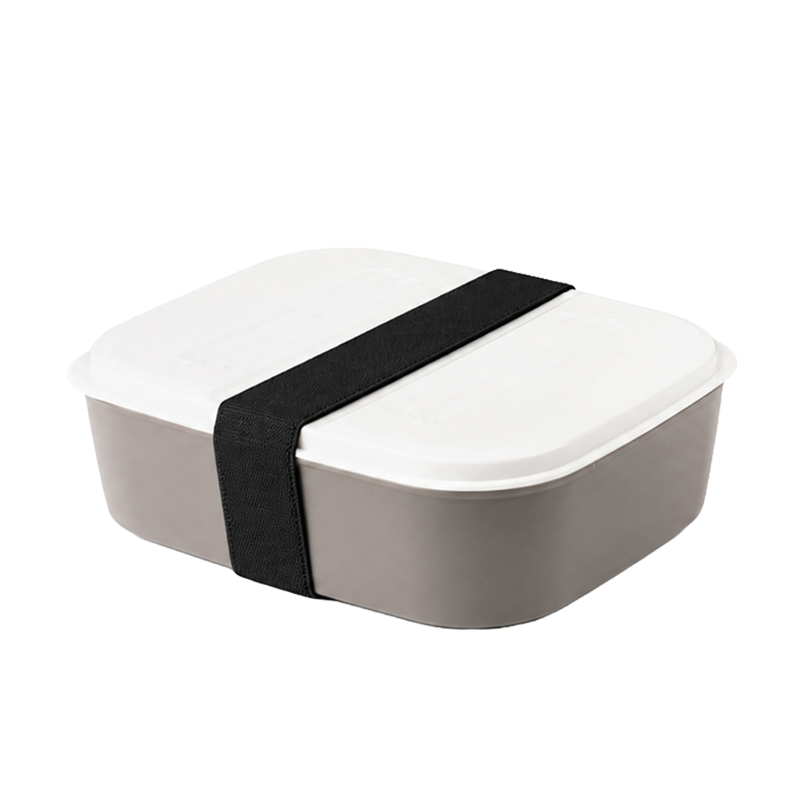 Amuse basic lunchbox 2-in-1 grijs + zwarte elastiek 4-delig
