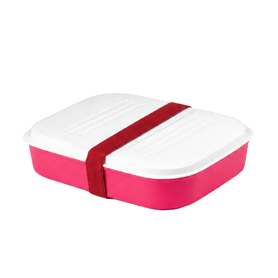 Amuse basic lunchbox 2-in-1 rood + rode elastiek 4-delig