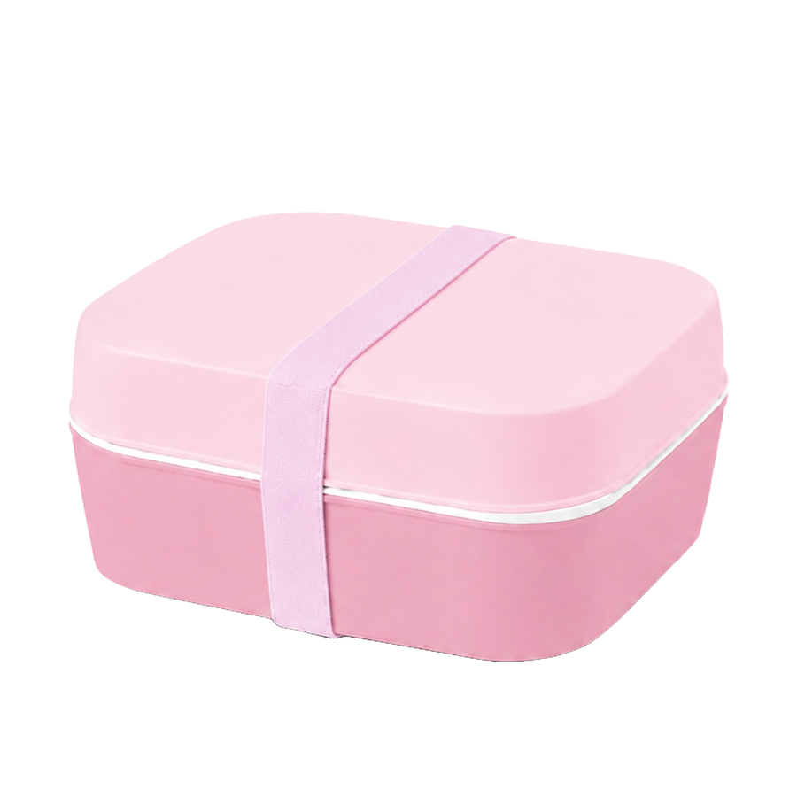Amuse basic lunchbox 2-in-1 roze + roze elastiek 4-delig