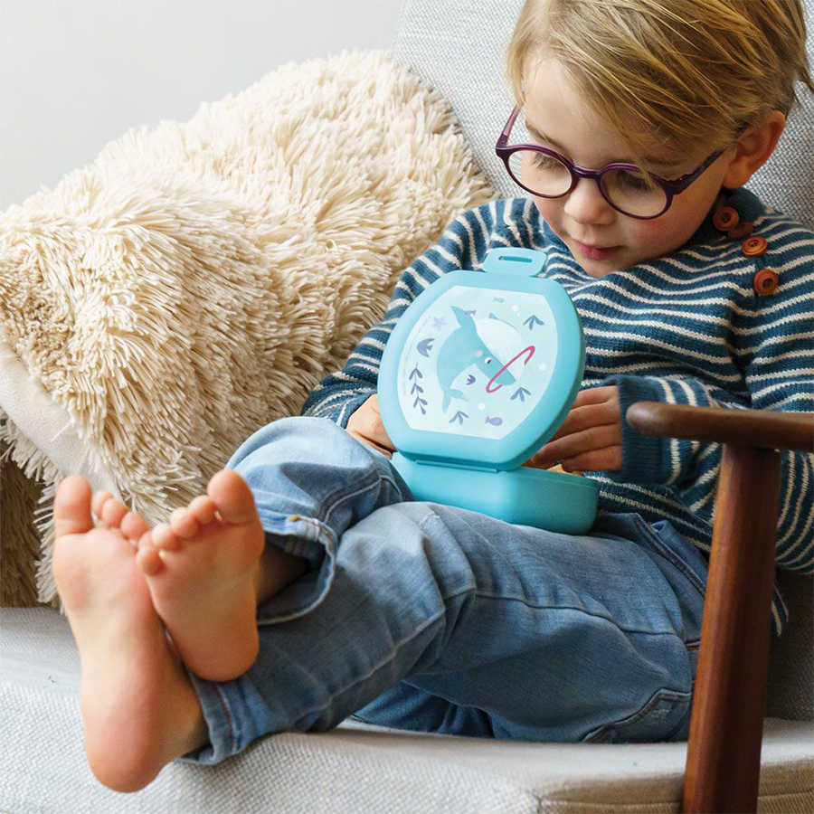 Amuse snackbox small rond blauw walvis