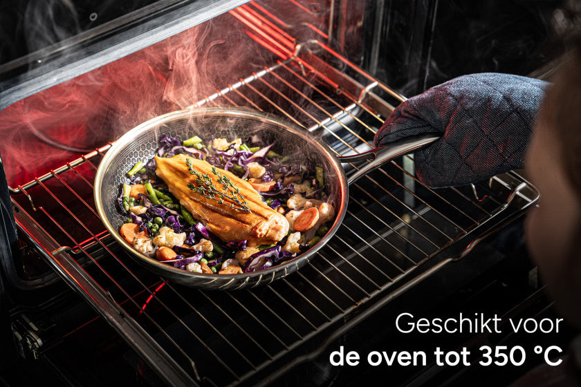 Arbaer 9-delige pannenset inductie met honingraat anti-aanbaklaag