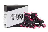 Aventuri verstelbare inline skates semi-softboot zwart roze maat 30-33 (s)