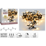 Kerstverlichting 192led batterij wit